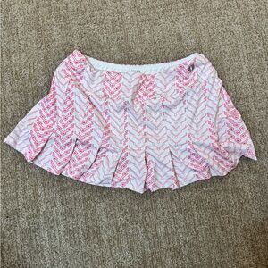 VENUS  Pink and White Patterned Women's Skirt with bloomers